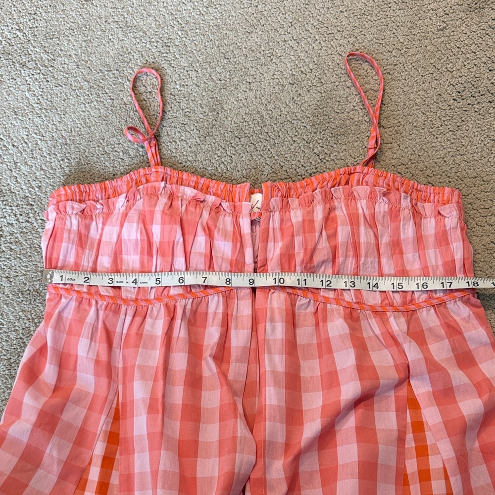Anthropologie Pink and Orange Gingham Top, Size M - Picture 10 of 11